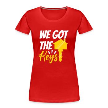 We Got The Keys - Frauen Premium Bio T-Shirt - Rot - Vorne - Mia (176cm)