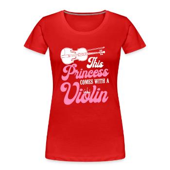 Violin Violinist Girl This - Frauen Premium Bio T-Shirt - Rot - Vorne - Mia (176cm)