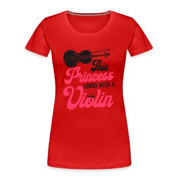 Violin Violinist Girl This - Frauen Premium Bio T-Shirt - Rot - Vorne - Mia (176cm)