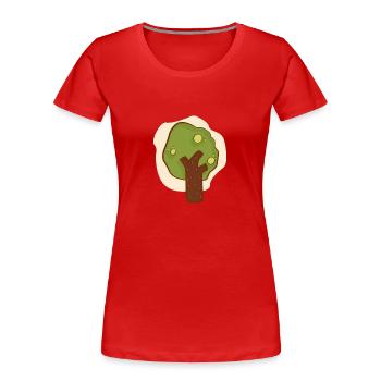 Baum - Frauen Premium Bio T-Shirt - Rot - Vorne - Mia (176cm)