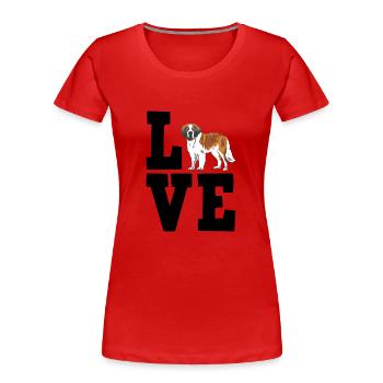 Saint Bernard - Women's Premium Organic T-Shirt - red - Front - Mia (176cm)