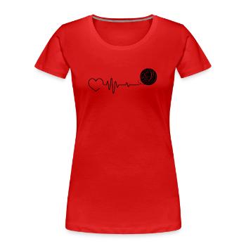 Tricot Tricot Crochet Tricoteur - T-shirt bio Premium Femme - rouge - Devant - Mia (176cm)