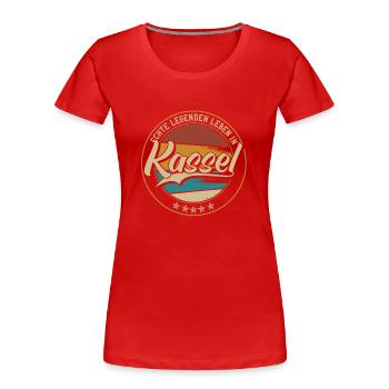 Kassel Echte Legenden leben in Kasseler - Frauen Premium Bio T-Shirt - Rot - Vorne - Mia (176cm)
