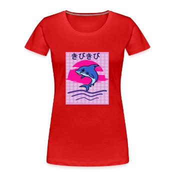 Bissig auf japanisch - Frauen Premium Bio T-Shirt - Rot - Vorne - Mia (176cm)