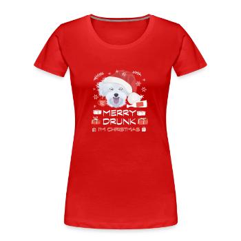 Malteser Weihnachtsmarkt - Frauen Premium Bio T-Shirt - Rot - Vorne - Mia (176cm)