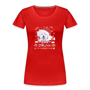 Malteser Weihnachtsmarkt - Frauen Premium Bio T-Shirt - Rot - Vorne - Mia (176cm)