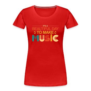 Vinyl Musiker Retro Musik Vinyl Vintage Musizieren - Frauen Premium Bio T-Shirt - Rot - Vorne - Mia (176cm)
