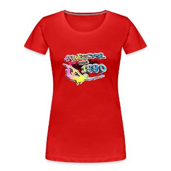 Génial depuis 1990. Wakeboard Lifestyle Vintage - T-shirt bio Premium Femme - rouge - Devant - Mia (176cm)
