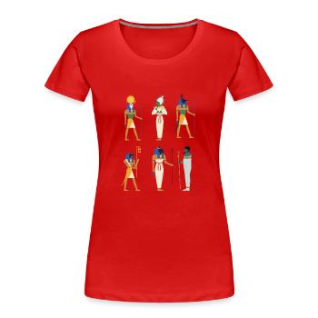 Hiéroglyphes égyptologue, Égypte ancienne - T-shirt bio Premium Femme - rouge - Devant - Mia (176cm)