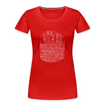Hiéroglyphes égyptologue, Égypte ancienne - T-shirt bio Premium Femme - rouge - Devant - Mia (176cm)