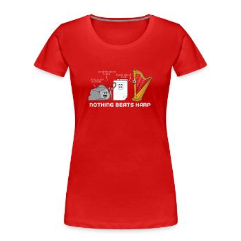 Harfe - Frauen Premium Bio T-Shirt - Rot - Vorne - Mia (176cm)