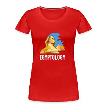 Hiéroglyphes égyptologue, Égypte ancienne - T-shirt bio Premium Femme - rouge - Devant - Mia (176cm)