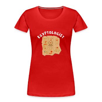 Hiéroglyphes égyptologue, Égypte ancienne - T-shirt bio Premium Femme - rouge - Devant - Mia (176cm)