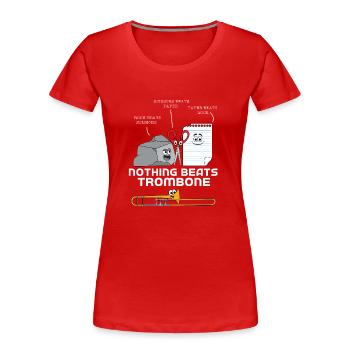 Posaune - Frauen Premium Bio T-Shirt - Rot - Vorne - Mia (176cm)