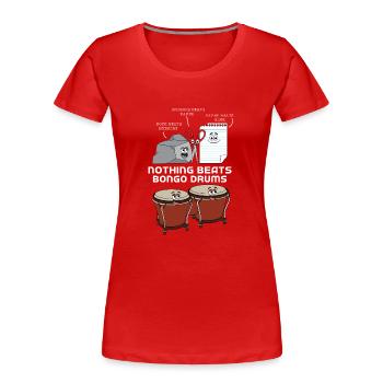Bongo Drums Drum - T-shirt bio Premium Femme - rouge - Devant - Mia (176cm)