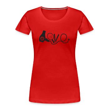 Coiffeur Coiffeur - T-shirt bio Premium Femme - rouge - Devant - Mia (176cm)