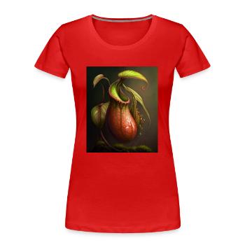 Fleischfressende Pflanze Kanne fressende Pflanze Grafik - Frauen Premium Bio T-Shirt - Rot - Vorne - Mia (176cm)