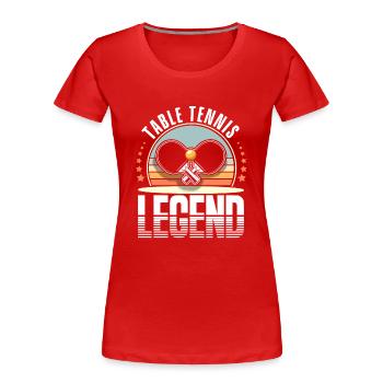 Tischtennis - Frauen Premium Bio T-Shirt - Rot - Vorne - Mia (176cm)