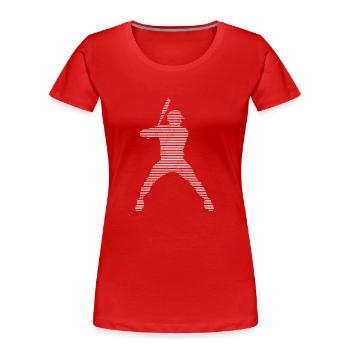 Baseball - Frauen Premium Bio T-Shirt - Rot - Vorne - Mia (176cm)