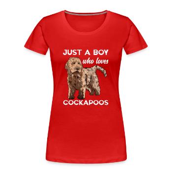 Cockapoo Hund - Frauen Premium Bio T-Shirt - Rot - Vorne - Mia (176cm)