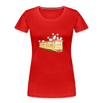 Aerial Tram Tramway Cable Car Cableway Gondola - Women's Premium Organic T-Shirt - red - Front - Mia (176cm)