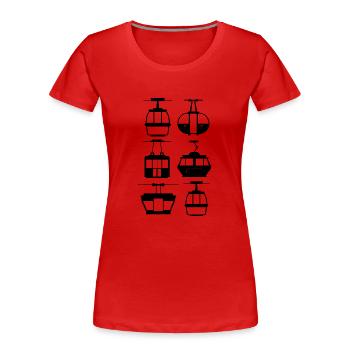 Aerial Tram Tramway Cable Car Cableway Gondola - Women's Premium Organic T-Shirt - red - Front - Mia (176cm)