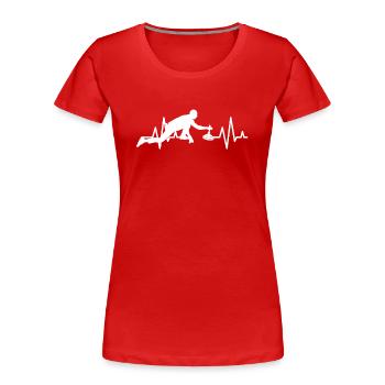 Curling Curling - T-shirt bio Premium Femme - rouge - Devant - Mia (176cm)