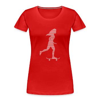 Patineuse - T-shirt bio Premium Femme - rouge - Devant - Mia (176cm)