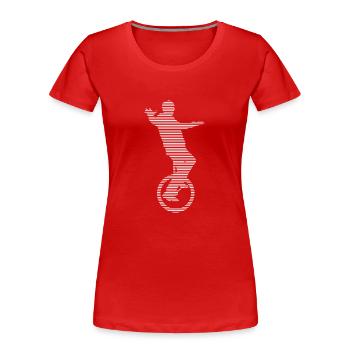 Einrad - Frauen Premium Bio T-Shirt - Rot - Vorne - Mia (176cm)