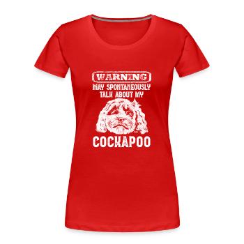 Cockapoo Hund - Frauen Premium Bio T-Shirt - Rot - Vorne - Mia (176cm)