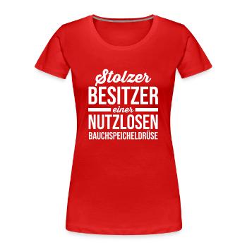 Diabetes Diabetiker - Frauen Premium Bio T-Shirt - Rot - Vorne - Mia (176cm)