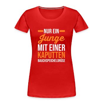 Diabetes Diabetiker - Frauen Premium Bio T-Shirt - Rot - Vorne - Mia (176cm)