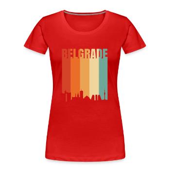 Die Schönheit Belgrads - Frauen Premium Bio T-Shirt - Rot - Vorne - Mia (176cm)