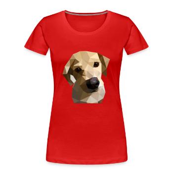 Low Poly Labrador Dog - Women's Premium Organic T-Shirt - red - Front - Mia (176cm)