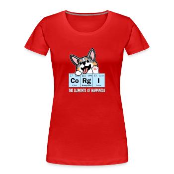 Merle Corgi bleu - T-shirt bio Premium Femme - rouge - Devant - Mia (176cm)