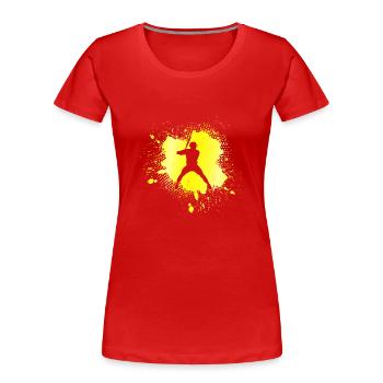 Baseball - Frauen Premium Bio T-Shirt - Rot - Vorne - Mia (176cm)