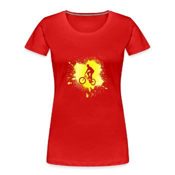 Le BMX - T-shirt bio Premium Femme - rouge - Devant - Mia (176cm)