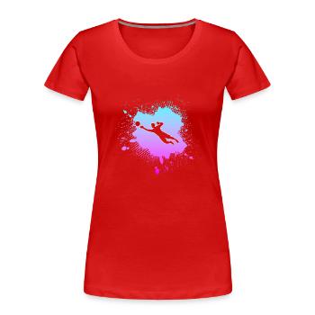 Torwart - Frauen Premium Bio T-Shirt - Rot - Vorne - Mia (176cm)