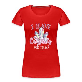 Cristaux et pierres de guérison par les cristaux - T-shirt bio Premium Femme - rouge - Devant - Mia (176cm)
