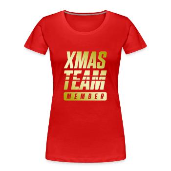 Xmas Team - Frauen Premium Bio T-Shirt - Rot - Vorne - Mia (176cm)