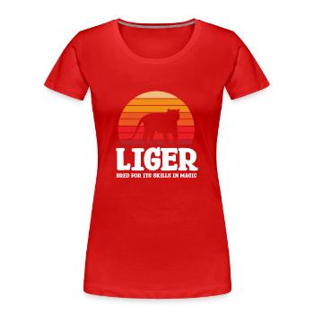 Sylvain - T-shirt bio Premium Femme - rouge - Devant - Mia (176cm)