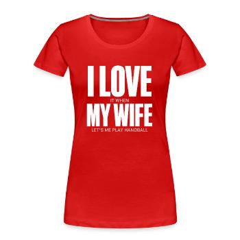 Handball Handballeur - T-shirt bio Premium Femme - rouge - Devant - Mia (176cm)