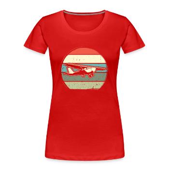 Model airplane model airplane model airplane airplane - Women's Premium Organic T-Shirt - red - Front - Mia (176cm)