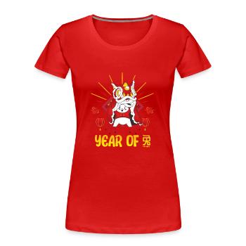 Zodiac Happy Chinese New Year of the Rabbit 2023 - Frauen Premium Bio T-Shirt - Rot - Vorne - Mia (176cm)
