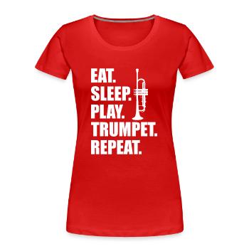Trompete Orchester Musiker Trompeter Blasmusik - Frauen Premium Bio T-Shirt - Rot - Vorne - Mia (176cm)
