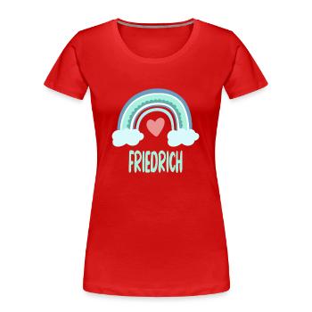 Friedrich Name Rainbow Baby - Women's Premium Organic T-Shirt - red - Front - Mia (176cm)
