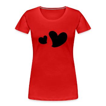 Herz Herze - Frauen Premium Bio T-Shirt - Rot - Vorne - Mia (176cm)