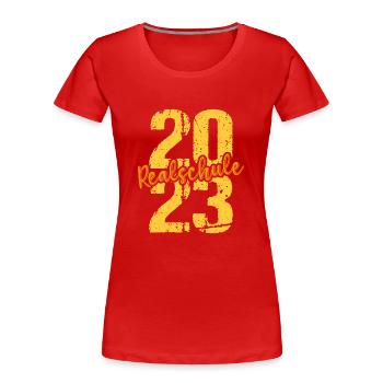 Realschule bestanden Realschulabschluss 2023 - Frauen Premium Bio T-Shirt - Rot - Vorne - Mia (176cm)