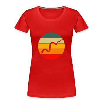 Retro Tierliebhaber Schlange - Frauen Premium Bio T-Shirt - Rot - Vorne - Mia (176cm)