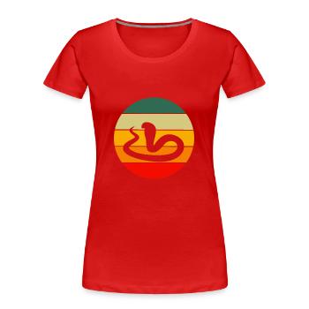 Kobra Animal Lovers Idée Cadeau Rétro Serpent - T-shirt bio Premium Femme - rouge - Devant - Mia (176cm)